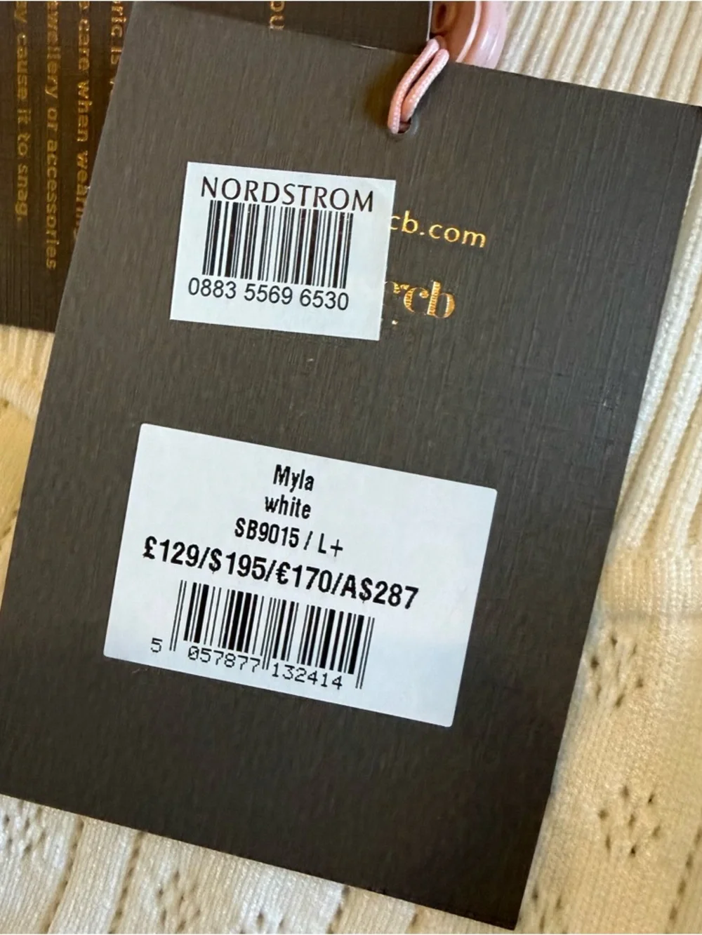 House of CB White Knit Dress with Eyelet Texture - Picture 5 of 8